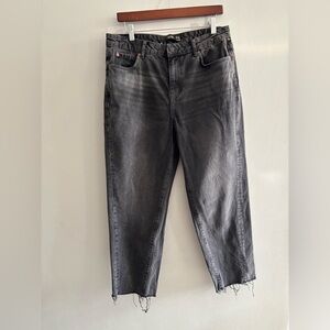 Own Distressed Dark Gray Jeans Ankle Frayed Look